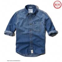 heren abercrombie fitch washed lang overhemd denim blauw moose logo Kleren Tim 8jygs192